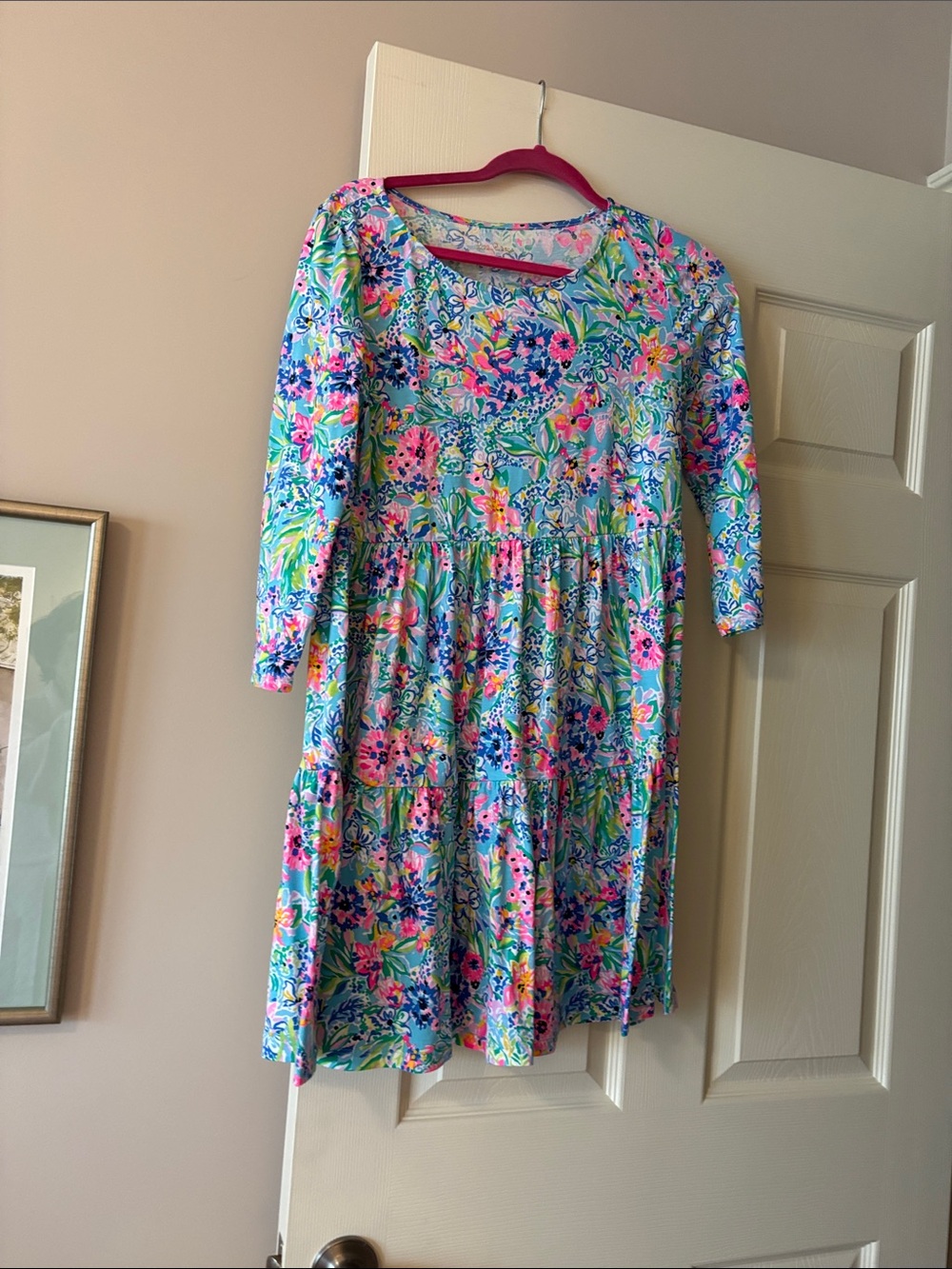 Lilly Pulitzer tiered floral jersey dress EUC